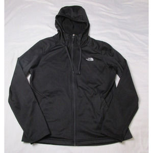 North Face Jacket Large Black Womens Hoodie Lightweight Full Zip Logo Hiking